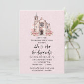Invitation Pink Floral Church Bridesmaitres déjeuner (Debout devant)