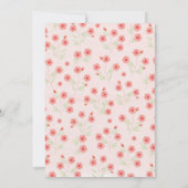 Invitation Pink Floral Deuxième Modèle de fête de fille anniv (Dos)
