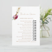 Invitation Pink Floral Devinez Qui A Dit Qu'Il Douche Jeu (Debout devant)