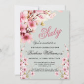 Invitation Pink Floral Elegance 60e anniversaire (Devant)