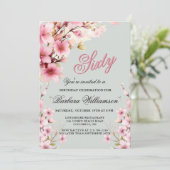 Invitation Pink Floral Elegance 60e anniversaire (Debout devant)