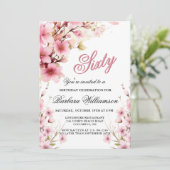 Invitation Pink Floral Elegance 60e anniversaire (Debout devant)