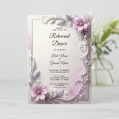 Invitation Pink Floral Frame Rehearsal Dinner (Debout devant)