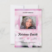 Invitation Pink Floral Funeral Program Card Template (Devant)