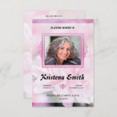 Invitation Pink Floral Funeral Program Card Template (Devant / Derrière)