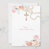 Invitation Pink Floral Girl Rosary Primera Comunion (Dos)