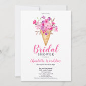 Invitation Pink Floral glace aquarelle nuptiale (Devant)