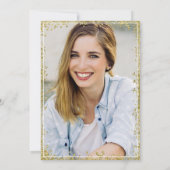 Invitation Pink Floral Gold Parties scintillant Infirmière di (Dos)