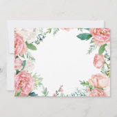 Invitation Pink Floral Greenery Wreath Girl Baptism Photo (Dos)