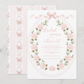 Invitation Pink Floral Hydrangea Elegant Bridal Shower (Devant / Derrière)