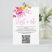 Invitation Pink Floral Just a Note Baby Shower Card (Debout devant)