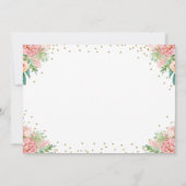 Invitation Pink Floral Little Deer Photo Premier anniversaire (Dos)
