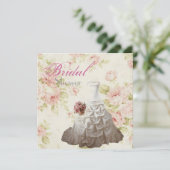 Invitation Pink Floral Mariage gown Fête des mariées Tea Part (Debout devant)