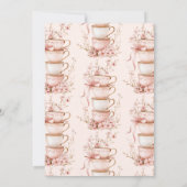 Invitation Pink Floral Mariée pour être Fête des mariées Tea (Dos)