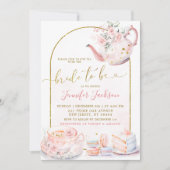 Invitation Pink Floral Mariée pour être Fête des mariées Tea  (Devant)