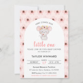 Invitation Pink Floral Mouse Baby Shower (Devant)