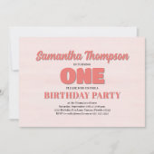 Invitation Pink Floral Premier anniversaire Modèle de la fête (Devant)