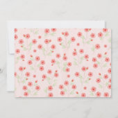 Invitation Pink Floral Premier anniversaire Modèle de la fête (Dos)