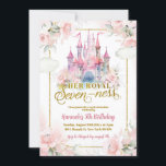 Invitation Pink Floral Princess Royal Castle 7e anniversaire<br><div class="desc">Pink Floral Princess Royal Castle 7ème anniversaire Invitation</div>