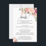 Invitation Pink Floral Romantic boho chic insert card<br><div class="desc">Ajouter votre propre libellé à la conception, pour des modifications supplémentaires (couleur de police, style de police, suppression ou déplacement d'éléments, changement de libellé *Le libellé "Détails" n'est pas modifiable mais la couleur peut être modifiée ou supprimée), cliquez sur personnaliser, faites défiler vers le bas et cliquez sur le lien...</div>