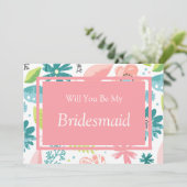 Invitation Pink Floral Serez-Vous Ma Proposition D'Épouse (Debout devant)