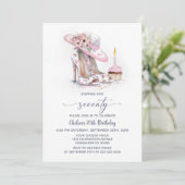 Invitation Pink Floral Stiletto Shoes 70th Birthday Party (Debout devant)