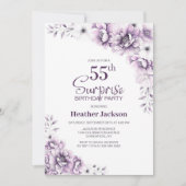 Invitation Pink Floral Surprise 55ème anniversaire (Devant)