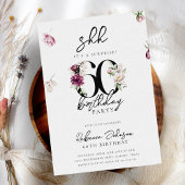 Invitation Pink Floral Surprise 60e anniversaire