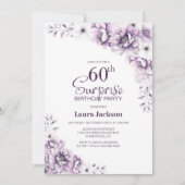 Invitation Pink Floral Surprise 60e anniversaire (Devant)