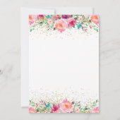 Invitation Pink Floral Tiara Quinceanera 15e anniversaire Inv (Dos)