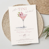 Invitation Pink Floral Tini Bit Ancien 21e anniversaire