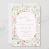Invitation Pink Floral Vintage Bridal Shower (Devant)
