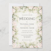 Invitation Pink Floral Watercolor Wedding  (Devant)