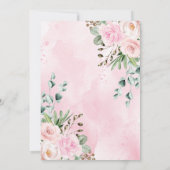 Invitation Pink Floral Wild One Jungle Safari Anniversaire fi (Dos)