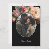 Invitation Pink Flower Dark Floral | Photo Wedding (Dos)