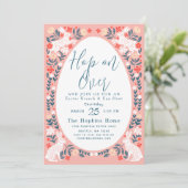 Invitation Pink Folk Art Hop Sur Pâques Brunch (Debout devant)