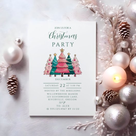 Invitation Pink Forest Christmas