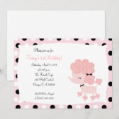 Invitation PINK FRANÇAIS POODLE Ooh la 5x7 Anniversaire (Devant / Derrière)