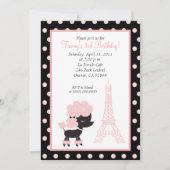 Invitation PINK FRANÇAIS POODLE Ooh la 5x7 Anniversaire (Devant)