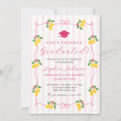 Invitation Pink Freshly Lemon Citrus Graduation Party (Devant)