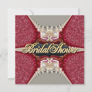 Invitation Pink Fuchsia Sparkle Ornate Fête des mariées Party