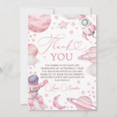 Invitation Pink Galaxy Space Thank You Card (Devant)