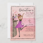Invitation Pink Galentine's Day Girls Night Out Party  (Devant)