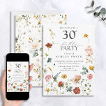 Invitation Pink Garden Floral Calligraphy 30th Birthday<br><div class="desc">Celebrate a special milestone with our beautiful pink garden floral calligraphy 30th birthday invitation! This unique and gorgeous design is perfect for any 30th birthday celebration - give your guests a special invitation that they won't forget. The front of the invitation has lifelike watercolor flowers, in a natural organic flatlay...</div>
