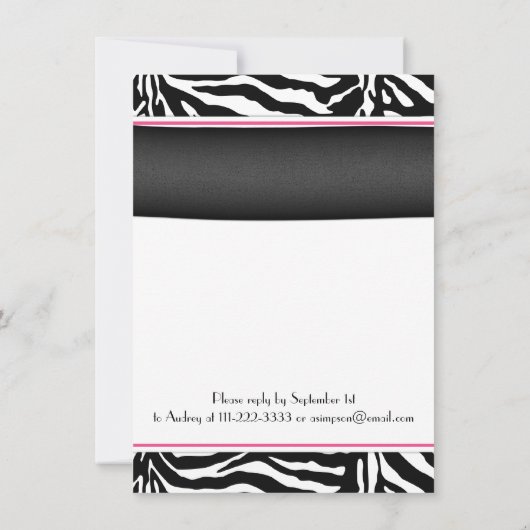 Invitation Pink Gerber Daisy Zebra Print Bachelorette Party (Dos)