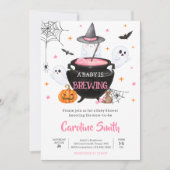 Invitation Pink Ghost Halloween Baby est en train de brasser  (Devant)