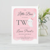 Invitation Pink Ghost Little Boo 2e fête d'anniversaire Hallo (Debout devant)