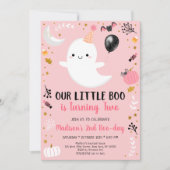 Invitation Pink Ghost Little Boo Deuxième anniversaire (Devant)