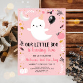 Invitation Pink Ghost Little Boo Deuxième anniversaire