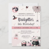 Invitation Pink Ghost Little Boo Halloween fête d'anniversair (Devant)